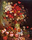 Vase with Poppies Cornflowers Peonies and Chrysanthemums by Vincent van Gogh